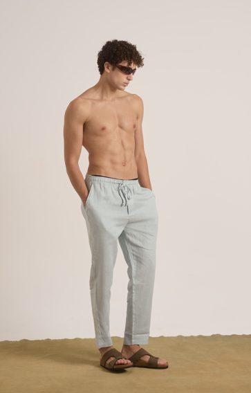 Linen Trousers Charles Blue