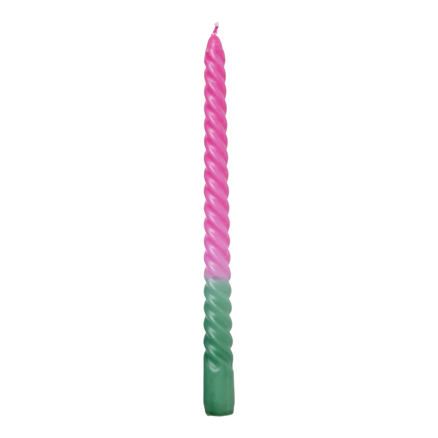 Twisted Two Tone Candles in 3 Asst. Colors - Large - 7HR