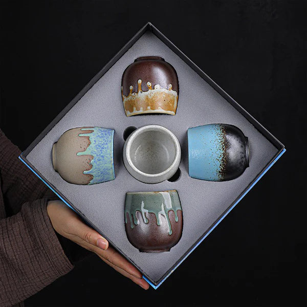 Tohfa Luxe Amber Ceramic Cup Gift Set of 5