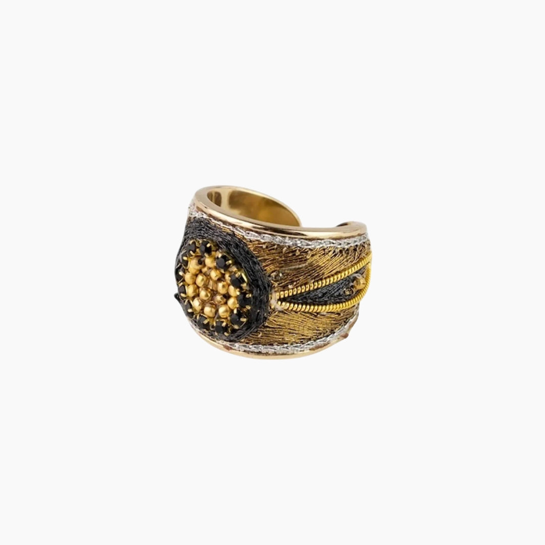 Gold and black ring