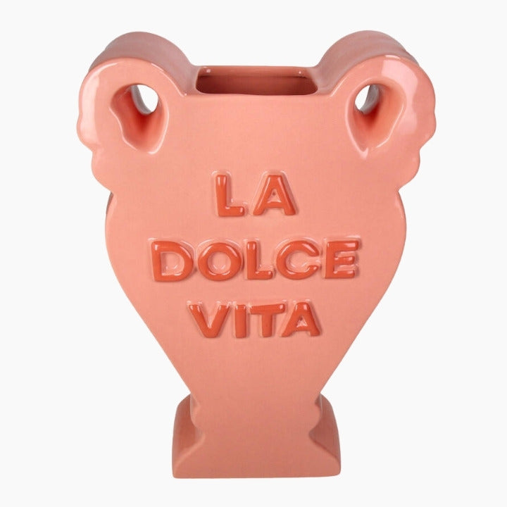 Ceramic vase with 'La Dolce Vita'