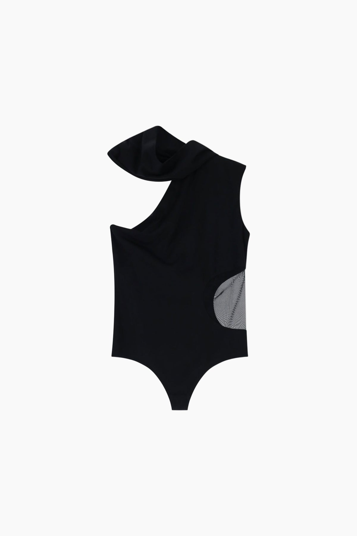 Black swimsuit with a unique design 