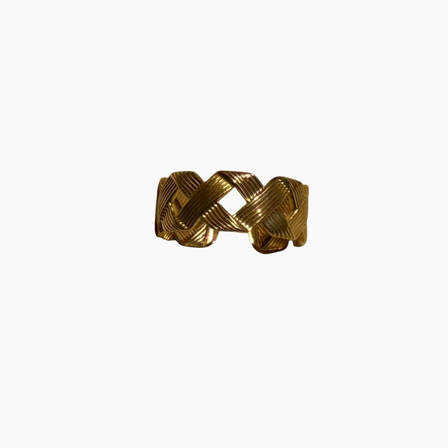 Gold Cross Ring - Adjustable