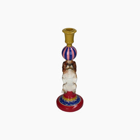 Candle Stick Dog Polyresin Multi 10x10x29cm