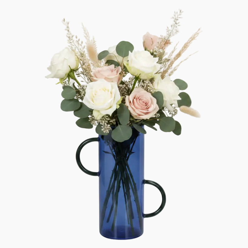 Vase Glass Blue 18.5x11x28cm