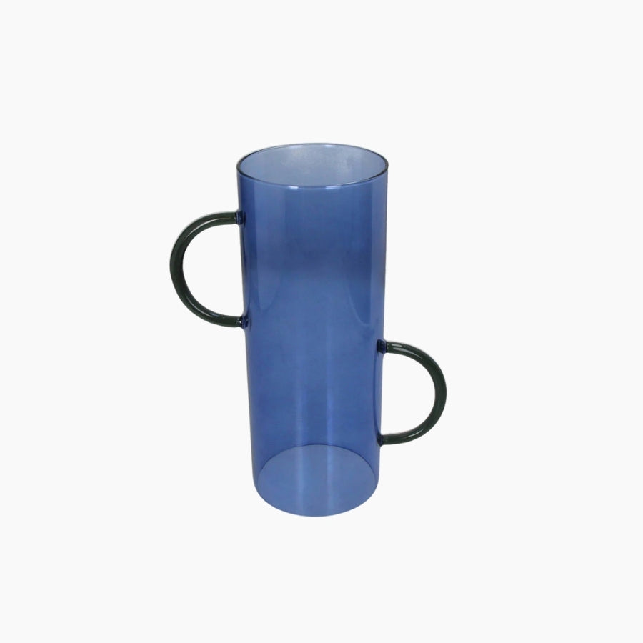 Vase Glass Blue 18.5x11x28cm