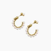 Small Pearl Hoop Earring