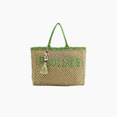 Poolside' Jutemacrame Totein Beige& Green