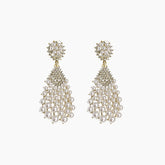 Pair of pearl earrings on a white background