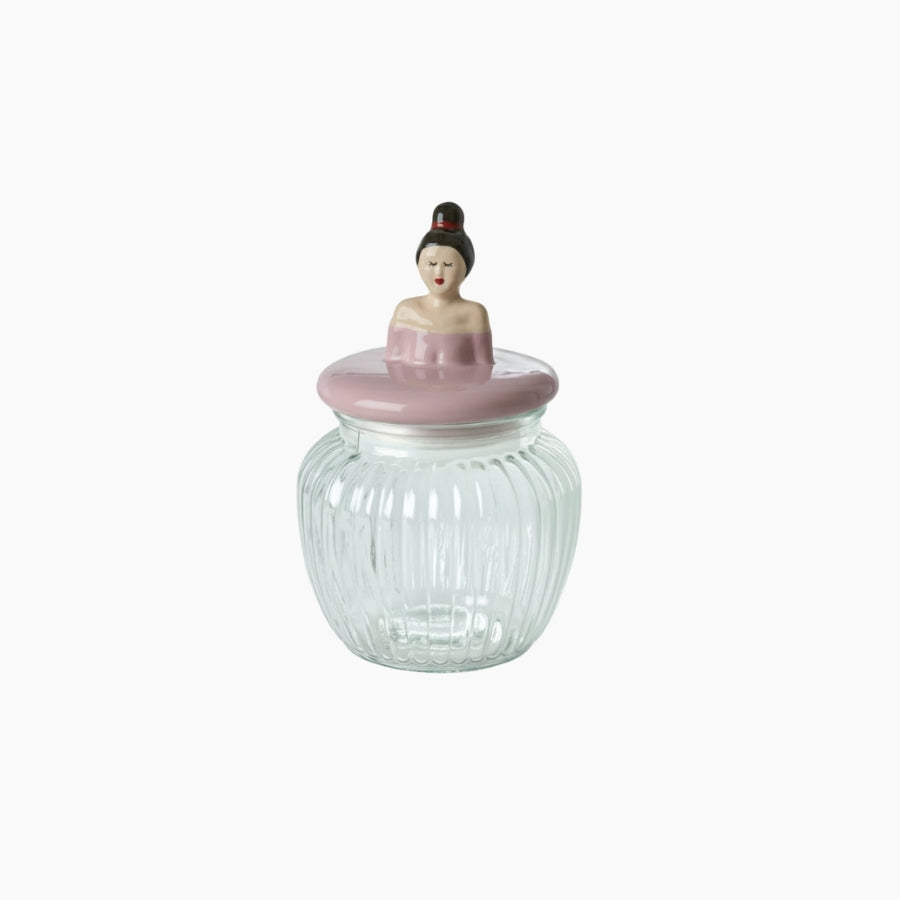 Glass Jar with Lady Lid - Medium