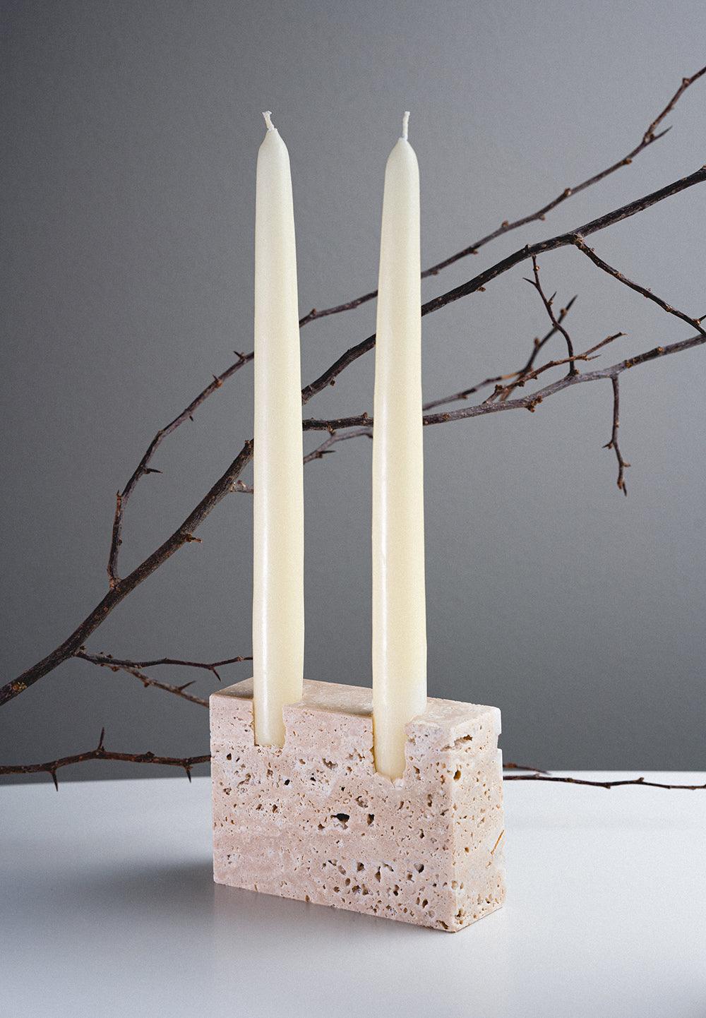 2 candle 'Thea Candle holder -Smooth finish - FLTRD UAE