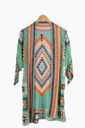 Colorful patterned cardigan crochet