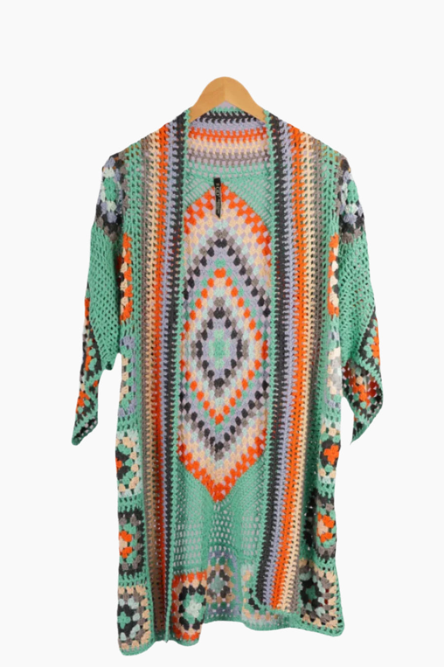 Colorful patterned cardigan crochet