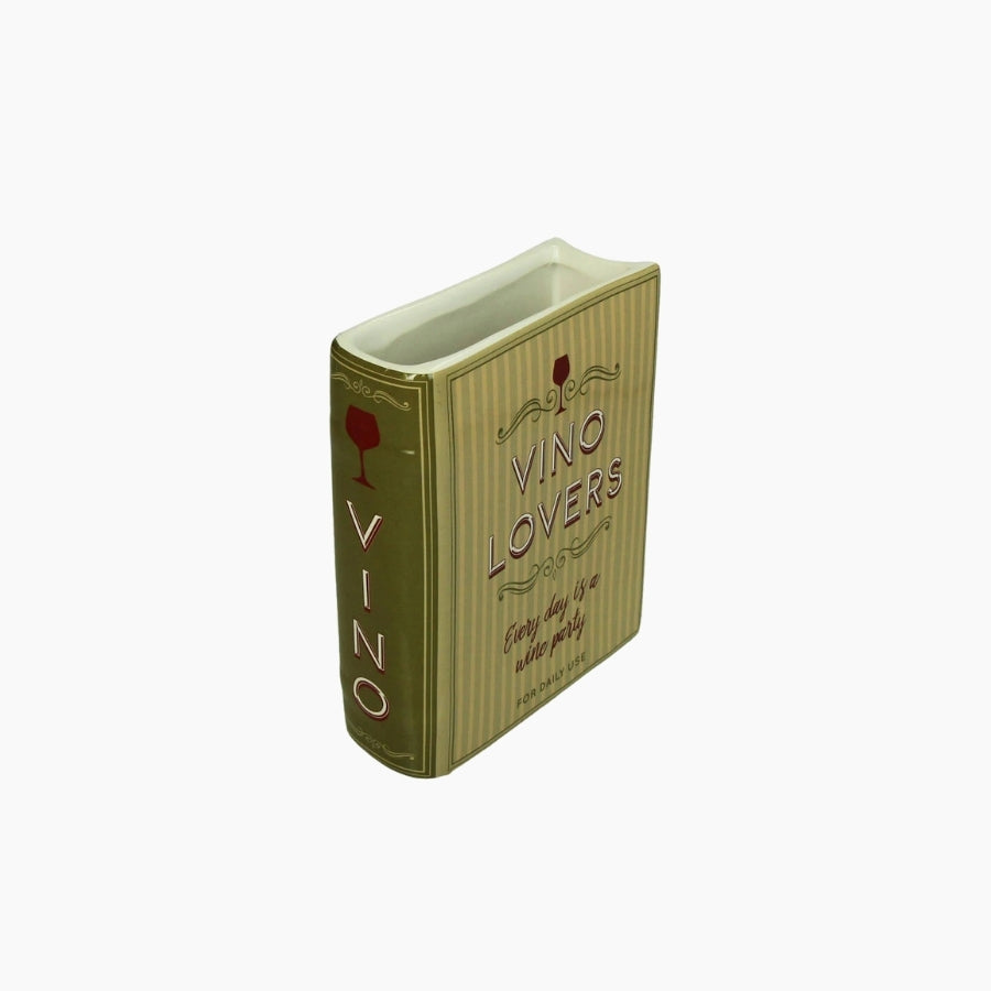 Vase Book Vino Lovers Dolomite Green 14.4x5.5x18.2