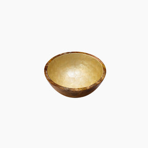 Wooden bowl on a white background