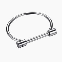 Silver bracelet on a white background