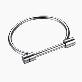 Silver bracelet on a white background