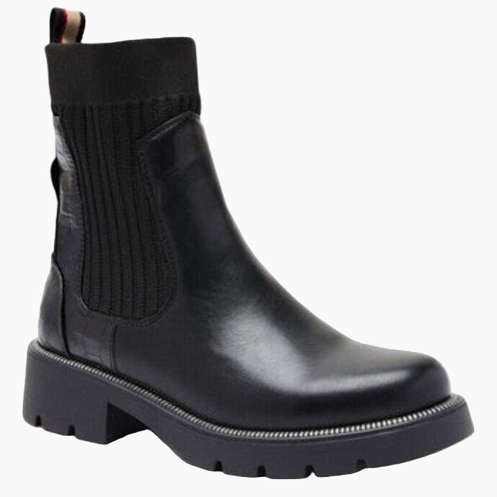 Black leather boot 
