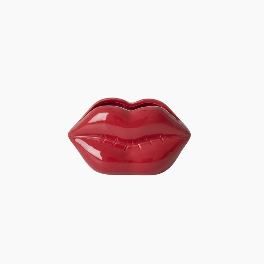 Ceramic Vase in Lips Shape - Red - 300 ml