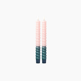Twisted LED Candle in Green and Soft Pink - 2 x AAA Battery (not incl.) - 2-pack