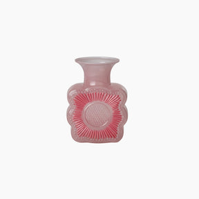 Glass Vase with Embossed Flower Design in