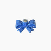 Ceramic Candle Holder in Bow Shape - Blue - Small