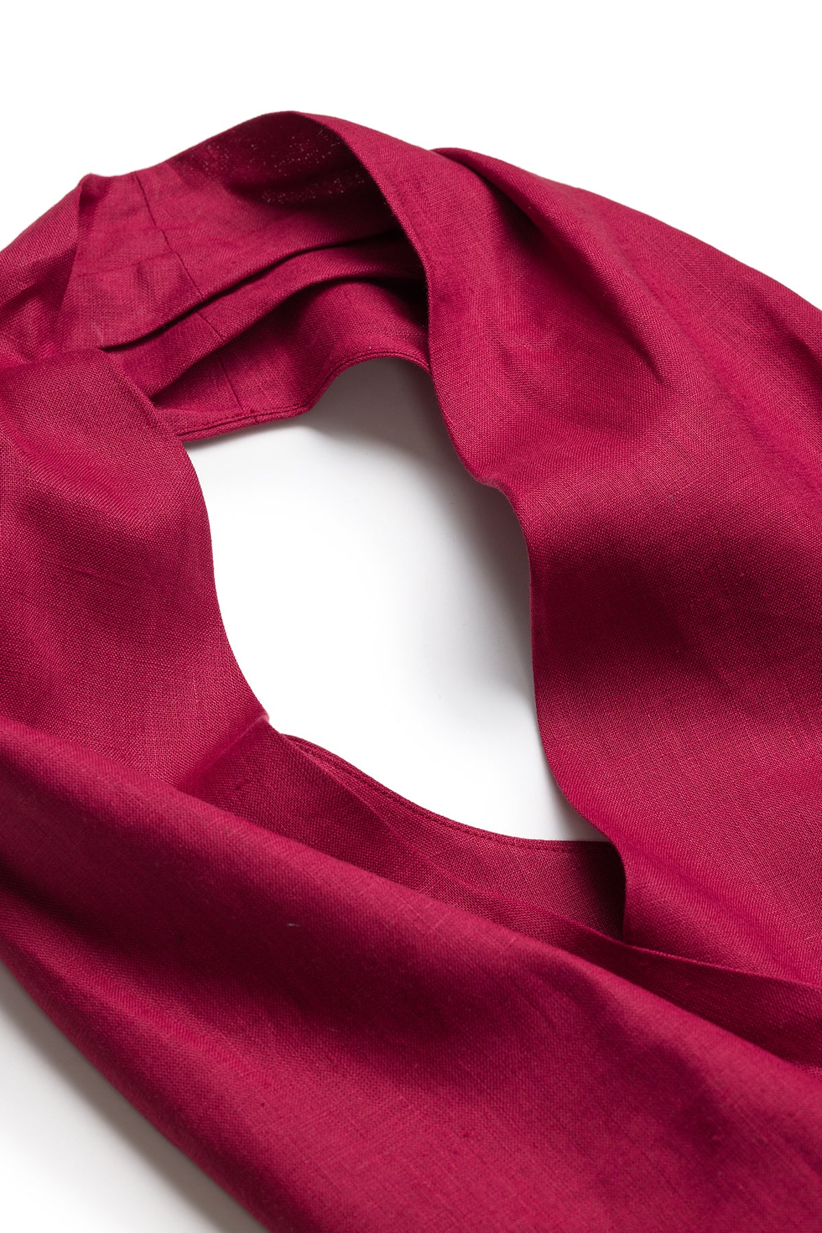 Red fabric on a white background