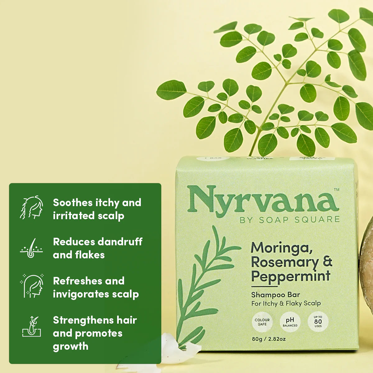 Moringa, Rosemary & Peppermint Shampoo Bar