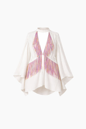 White Fringe Shirt