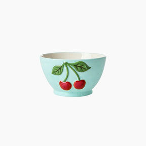 Ceramic Bowl with Embossed Cherry - Mint - Small - 250 ml