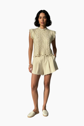 Short Sleeve Wool Top