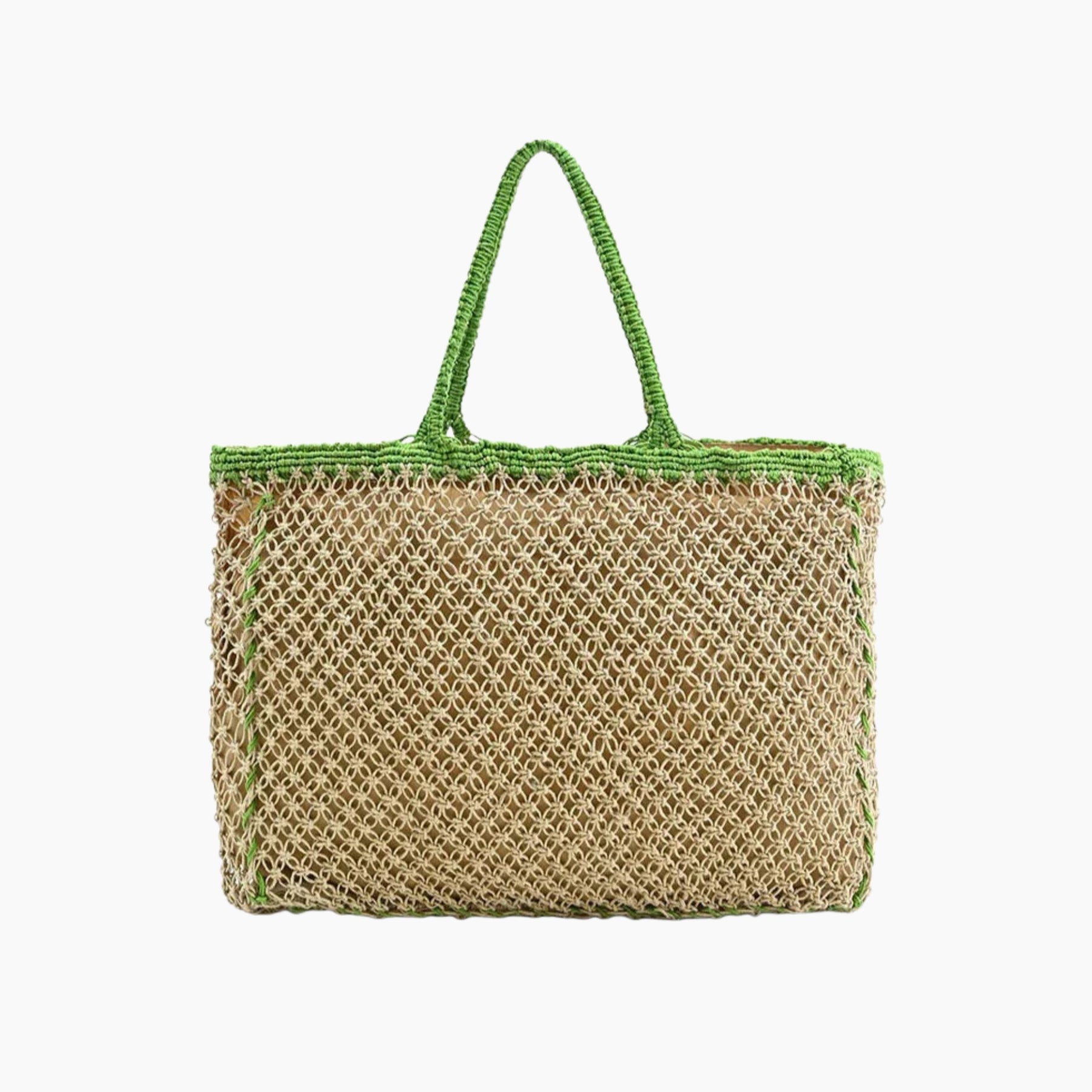 Poolside' Jutemacrame Totein Beige& Green