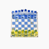 Acrylic Chess Board - Koi Pond Blue