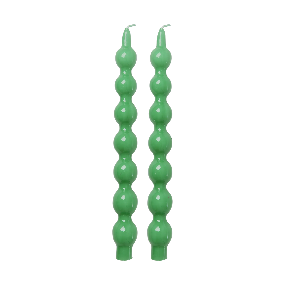 Curved Candles in Green Color - 10HR - 2-pack