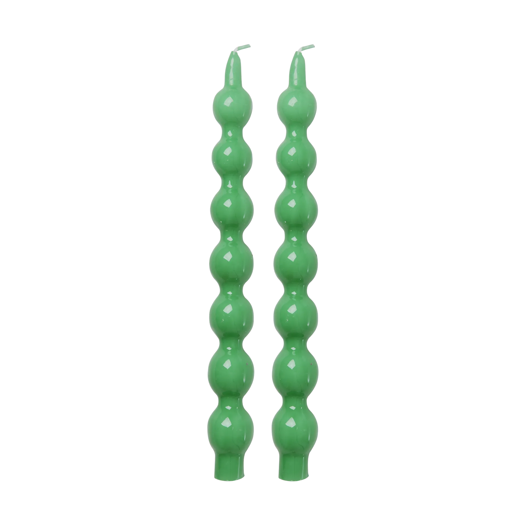 Curved Candles in Green Color - 10HR - 2-pack