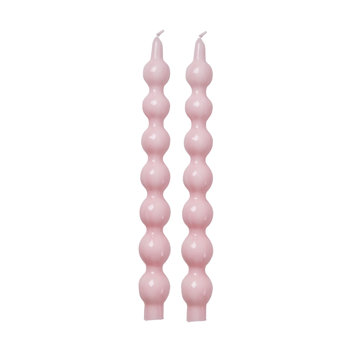 Curved Candles in Soft Pink Color - 10HR - 2-pack