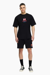 man wearing a black matching outfit