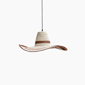 Seagrass Pendant Lamp with Cord for Hanging in Hat Shape