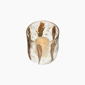 KAL-0865 Candle Holder Feather Gold 15x15x15cm