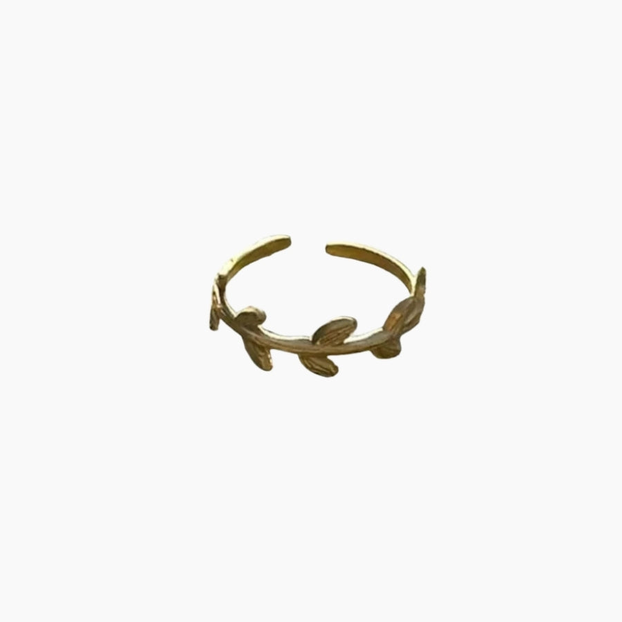 Thin gold leaves ring