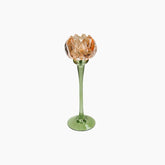 KAL-4211 Candle Holder Flower Glass Orange 8x8x25cm