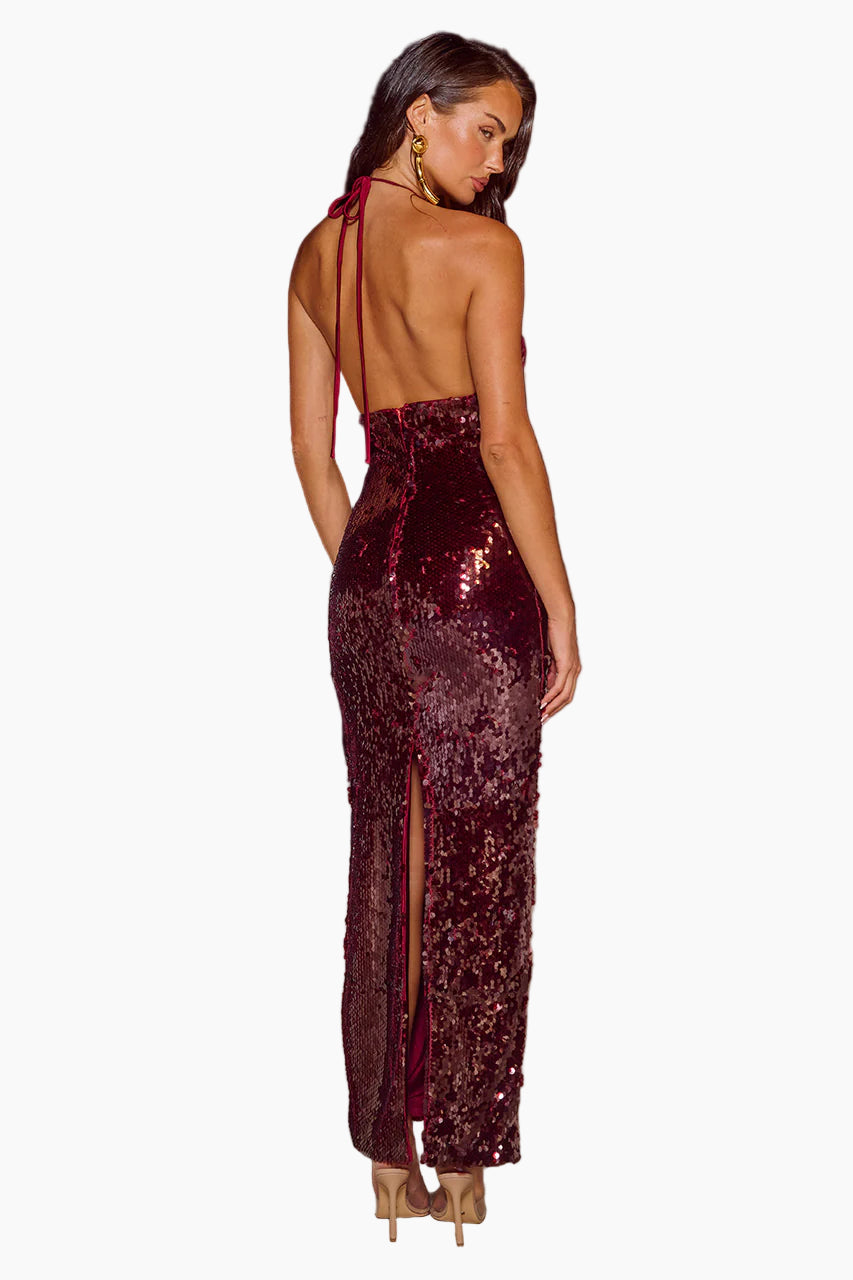 Alyssia Deep-V Maxi Dress