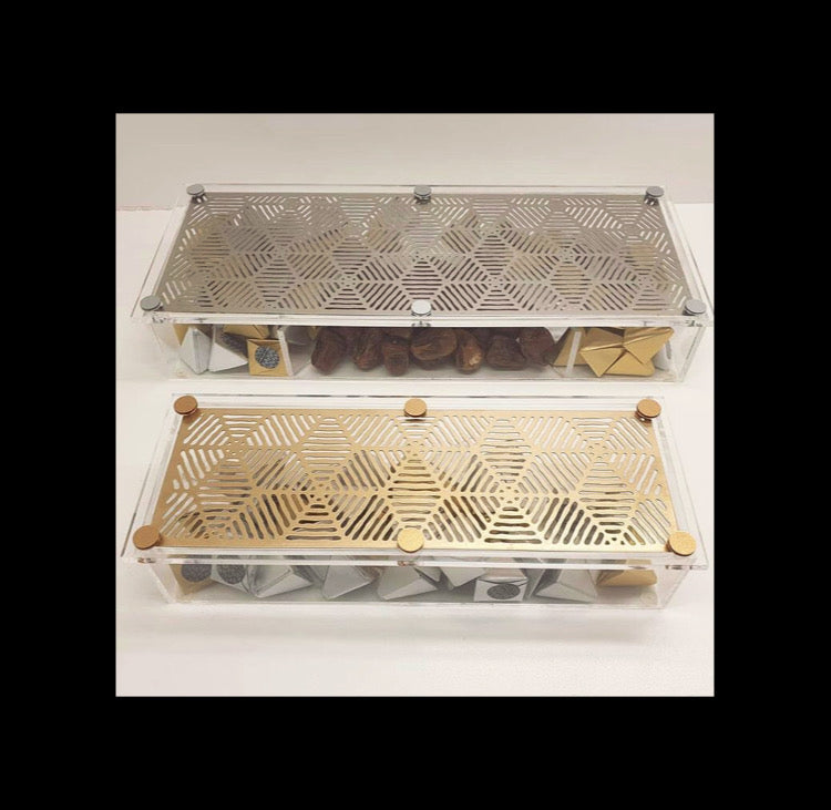 Acrylic Box with Metal Patterned Cover