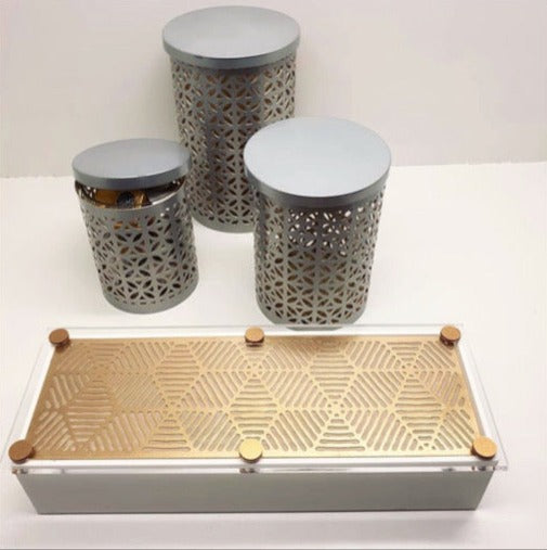 Acrylic Box with Metal Patterned Cover