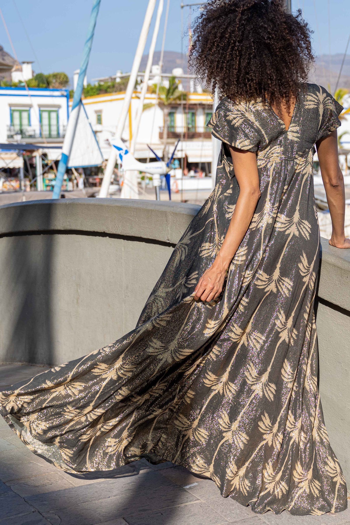 Alice Maxi Dress -  Black & Gold