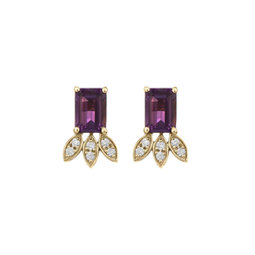 Amethyst Lotus Earring Pair