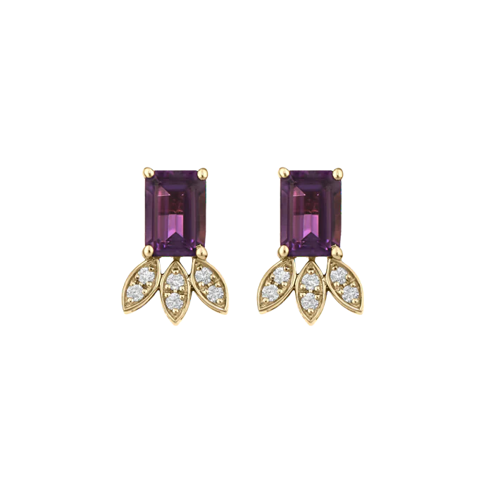 Amethyst Lotus Earring Pair