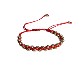 Braided Bracelet Red w/gold Details