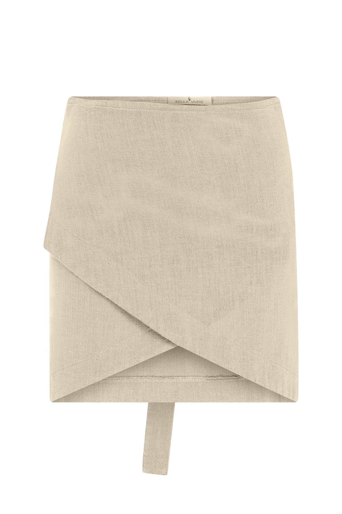 wrap skirt with a belt , beige