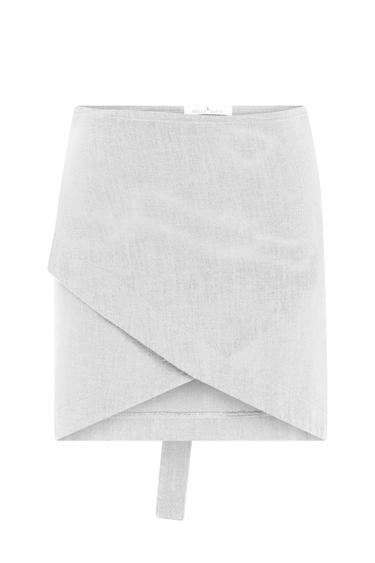 wrap skirt with a belt , white